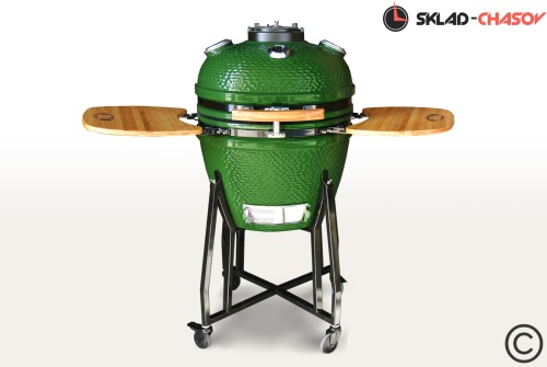 Керамический гриль-барбекю с окошком 22 дюйма (зеленый) (57 см) фото