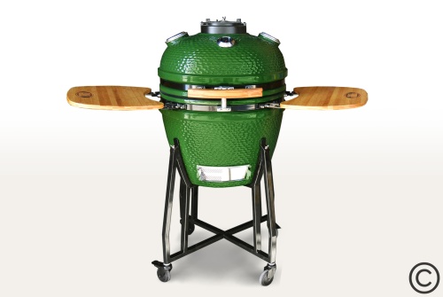 Керамический гриль-барбекю с окошком 22 дюйма (зеленый) (57 см) фото