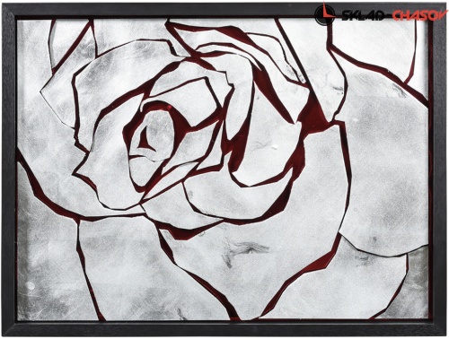 Панно Бутон розы (серебро) настенное фото