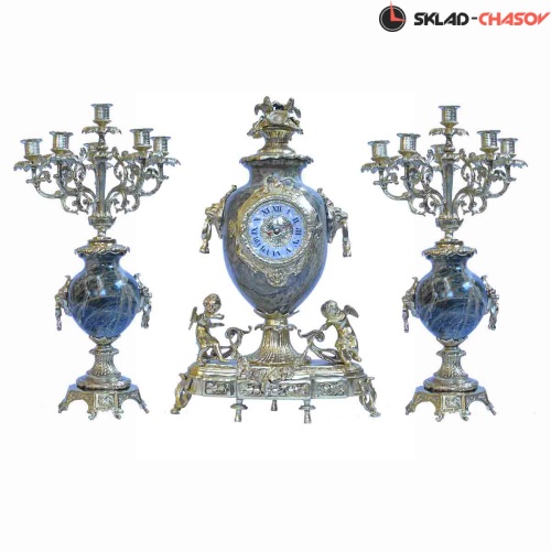 Бронзовые часы с канделябрами Real Bronze C 3125 BM фото