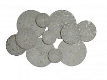 Панно Белые круги из золотых кругов с белой патиной фото