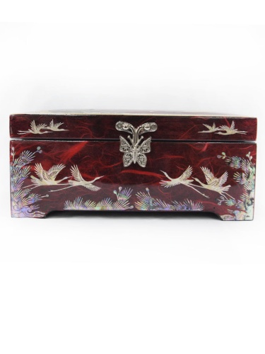 Шкатулка "Журавли" красная 178х110х71мм фото фото 2