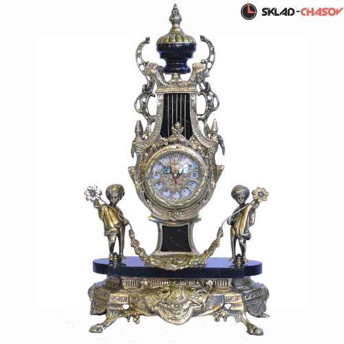 Бронзовые часы RB Два ангела Черные фото