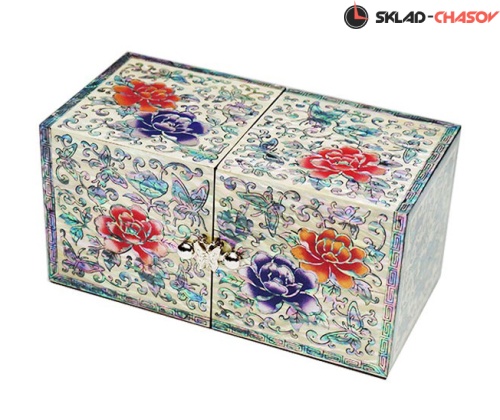 Шкатулка раскладная "Пионы" 170х85х85мм фото