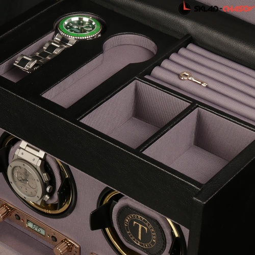 Шкатулка для автоподзавода 2-х часов и хранения BADGE 02SE фото фото 3