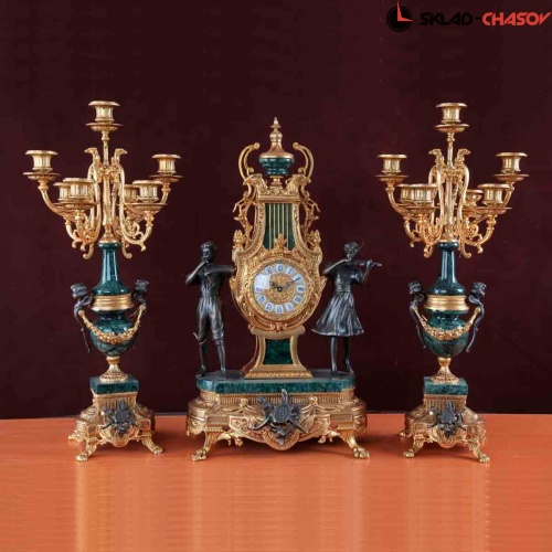 Бронзовые часы с канделябрами Parsa C 3114 фото