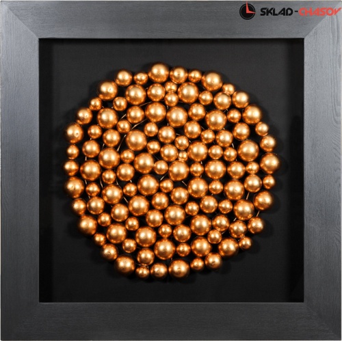 Квадратное панно "Медные шары (круг)" фото