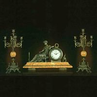 Бронзовые часы с канделябрами Parsa C3319 фото