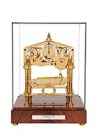 Часы настольные COMITTI THE CONGREVE GOLD PLATED MOVEMENT AND MAHOGANY BASE S5073G фото