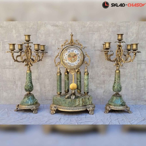 Бронзовые часы с канделябрами Real Bronze CO742 фото