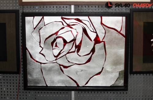 Панно Бутон розы (серебро) настенное фото фото 3