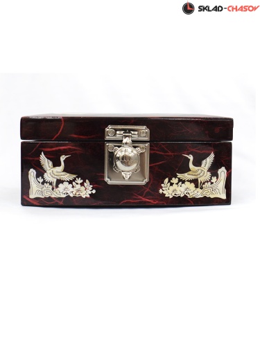 Шкатулка "Журавли" красная 160х105х70мм фото фото 2