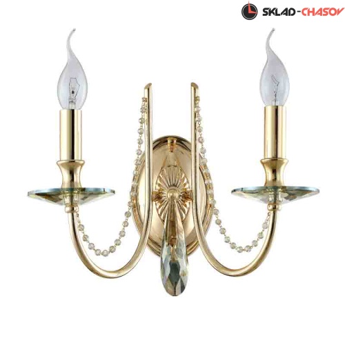 Бра Crystal Lux VICTORIA AP2 GOLD/AMBER фото фото 2