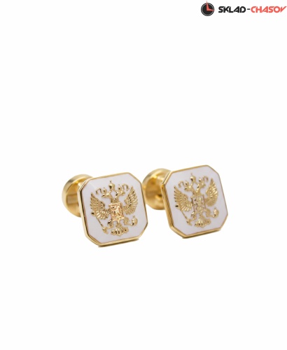 Запонки 54562кк эмаль белая (пара) фото