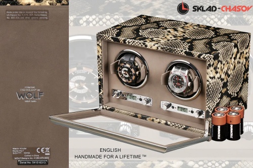 Шкатулка для автоподзавода 2-х часов Wolf 461822 фото фото 3