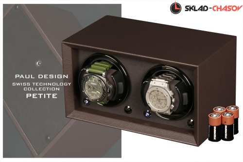 Шкатулка для автоподзавода 2-x часов Petite2-LBN-K фото фото 3