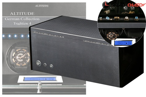 Шкатулка для подзавода 4-x часов. Карбон. Коллекция TRADITION фото фото 4