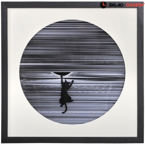 Панно чёрно-белое "Кошачья шалость" фото