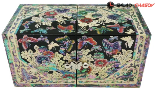 Шкатулка раскладная "Бабочка" темная 170х85х85мм фото фото 3