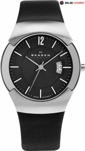 Мужские Skagen Leather Swiss 981XLSLB фото