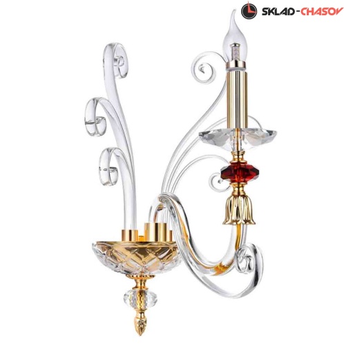 Бра Crystal Lux Catarina AP1 Gold/Transparent-Cognac фото