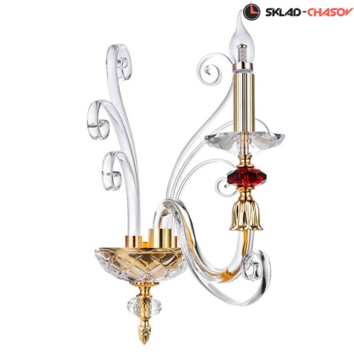 Бра Crystal Lux Catarina AP1 Gold/Transparent-Cognac фото