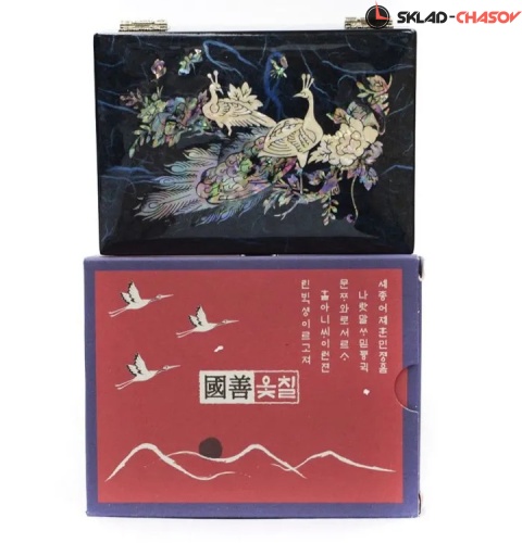 Шкатулка "Павлины" синяя 120х85х70мм фото фото 4