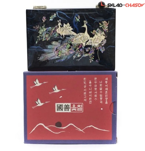 Шкатулка "Павлины" синяя 120х85х70мм фото фото 4