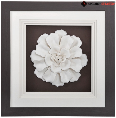 Панно керамическое "Цветок 3" в раме фото фото 2