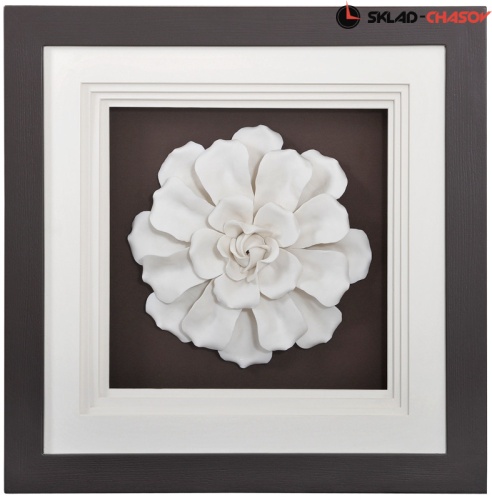 Панно керамическое "Цветок 3" в раме фото фото 2