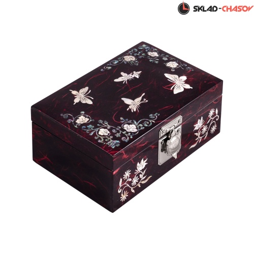 Шкатулка "Бабочки" красная HAB-NB2 фото фото 3