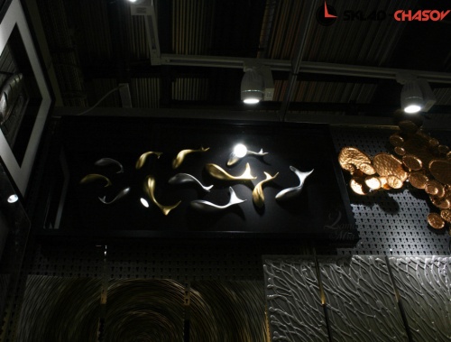 Панно чёрное "Дельфины" фото фото 3