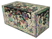 Шкатулка раскладная "Бабочка" темная 170х85х85мм фото