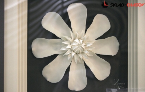 Панно керамическое "Цветок 2" в раме фото фото 3