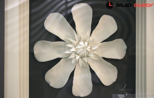 Панно керамическое "Цветок 2" в раме фото фото 3