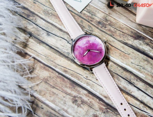 Fossil Jacqueline Three-Hand Blush Leather Watch ES4385 фото фото 2