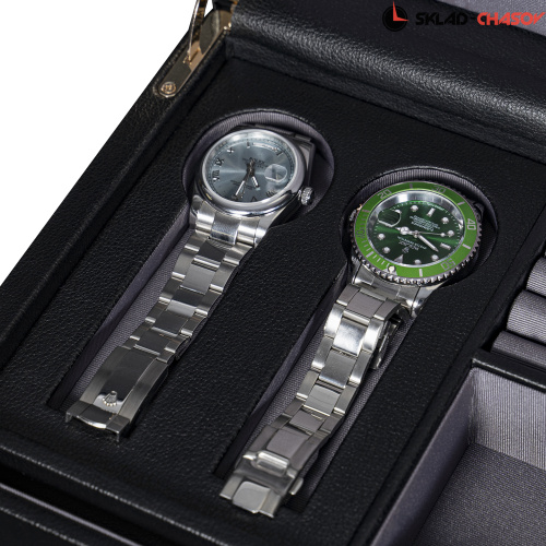 Шкатулка для автоподзавода 2-х часов и хранения BADGE 02S фото фото 6