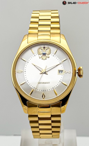 Часы "Президент" 86066860кк на браслете кварцевые фото фото 3