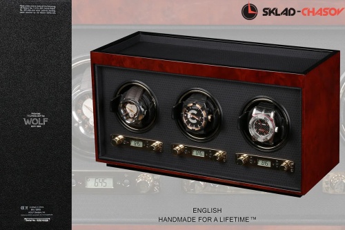 Шкатулка для автоподзавода 3-х часов Wolf 453710 фото фото 3