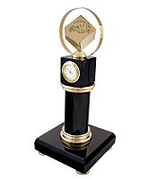 Настольные часы - колонна "Символ власти" (Обсидиан) фото