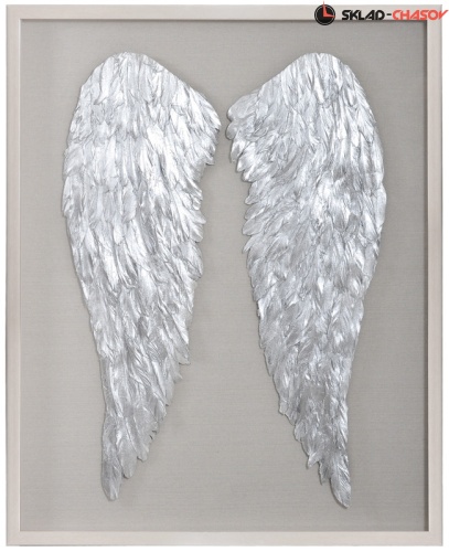 Панно в раме "Крылья серебряные" фото