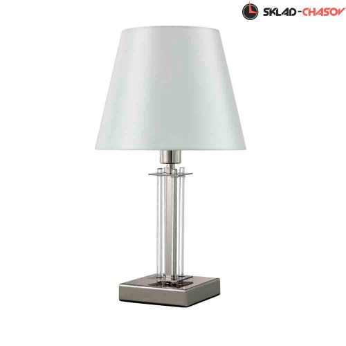 Настольная лампа Crystal Lux NICOLAS LG1 NICKEL/WHITE фото