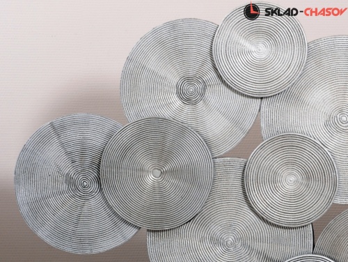 Панно серое "Серебряные диски" фото фото 3