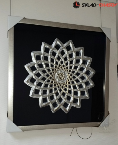 Панно настенное "Созвучие 1" в серебристой раме фото фото 2