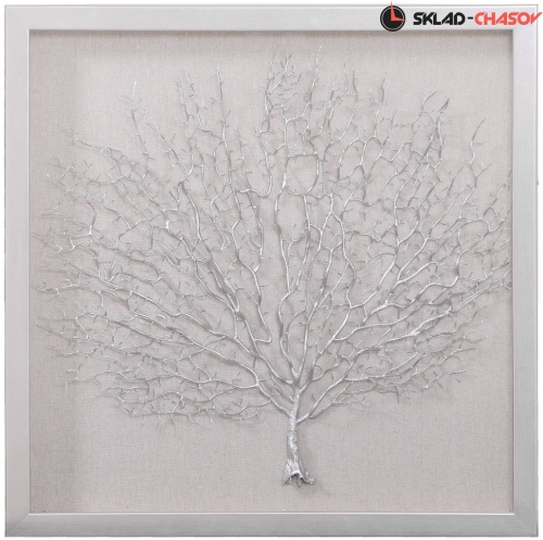 Панно "Кораллы 1" светлое серебристое фото