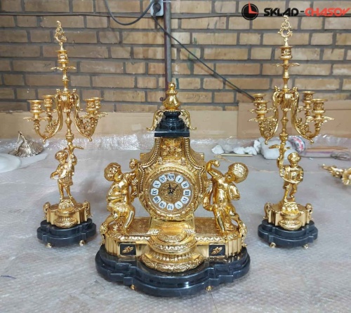 Бронзовые часы с канделябрами Parsa C 741 фото