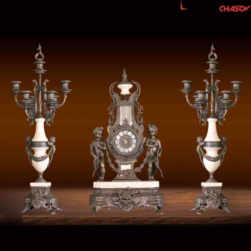 Бронзовые часы с канделябрами Parsa C3313 фото