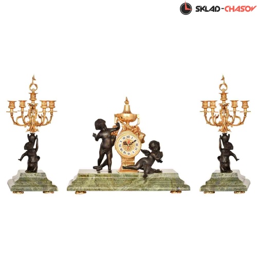 Бронзовые часы с канделябрами Pars CL2019 фото