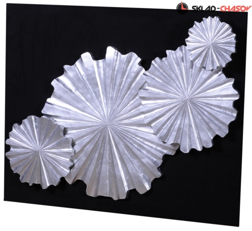 Панно серебристое на чёрном основании "Гвоздички" фото фото 2