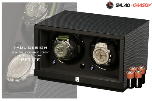 Шкатулка для автоподзавода 2-x часов Petite2D-CF-K фото фото 5